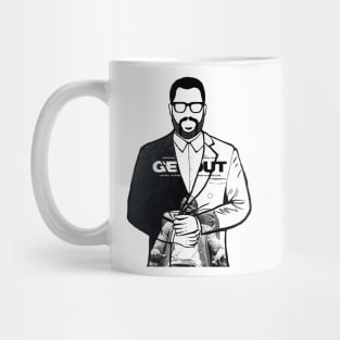 Jordan Peele Get Out Portrait, Black and White Mug